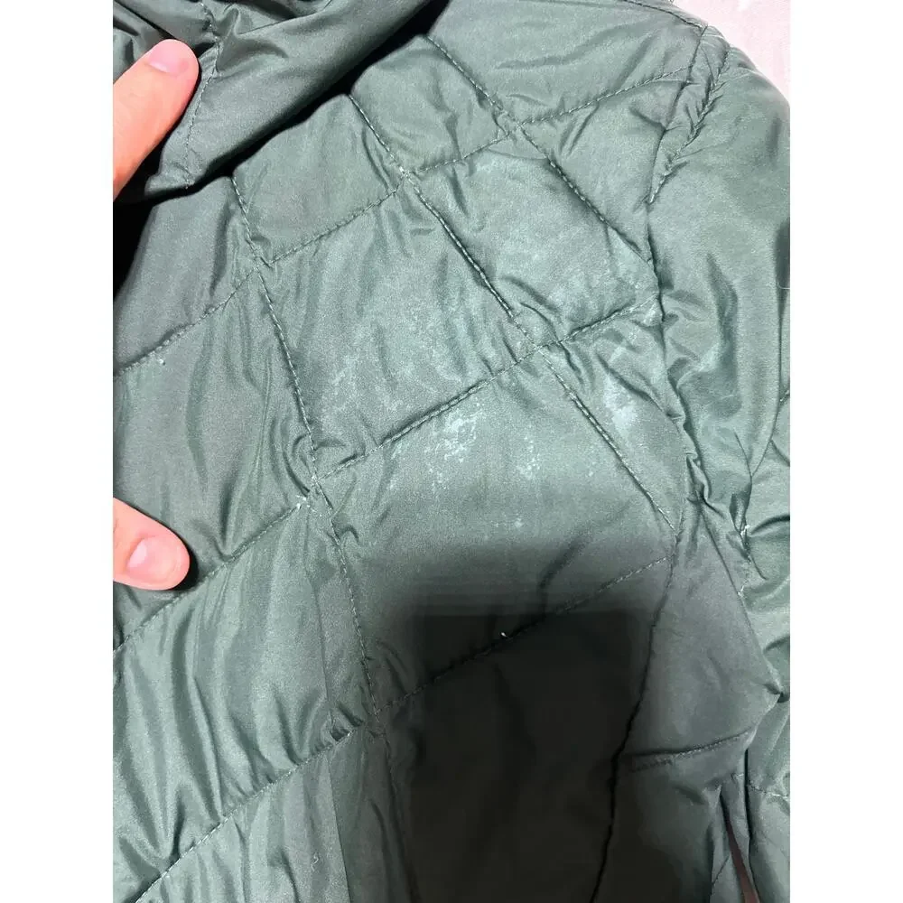 Columbia Puffer Coat Small Green Omni Heat Long Full Zip Heavenly Hooded